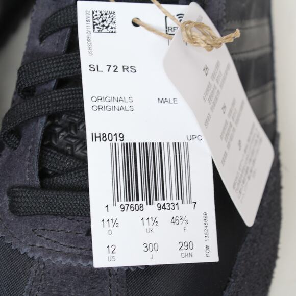 Adidas Originals SL 72 RS Shoes Low Top Black Carbon IH8019 Men's Size 12 NEW - Picture 5 of 8